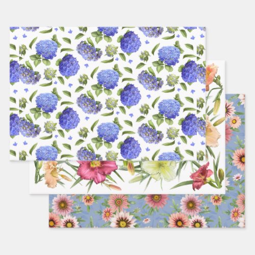 Floral Botanical Art Pattern Wrapping Paper Sheets