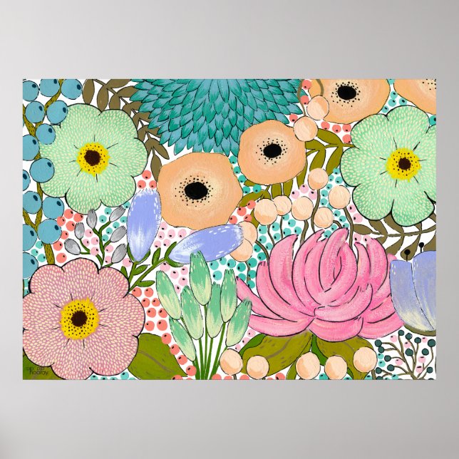 Floral Botanical Artist Impression Print Poster (Front)