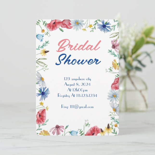 FLORAL BOTANICAL BRIDAL SHOWER INVITATION (Standing Front)