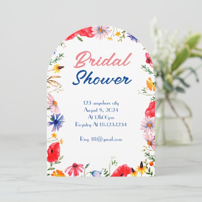 FLORAL BOTANICAL BRIDAL SHOWER INVITATION (Standing Front)