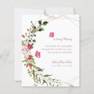 Floral Botanical Butterflies Memorial Dear Ones