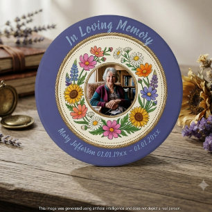Floral Botanical Cottagecore Memorial Button