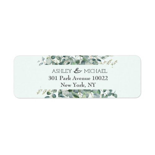 Floral Botanical Eucalyptus Greenery Frame Wedding Label