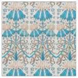 Floral Botanical French Art Nouveau Blue Beige Fabric