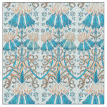 Floral Botanical French Art Nouveau Blue Pattern Fabric