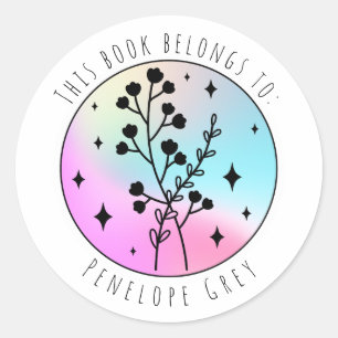 Floral Botanical Hologram Pastel Book Plate