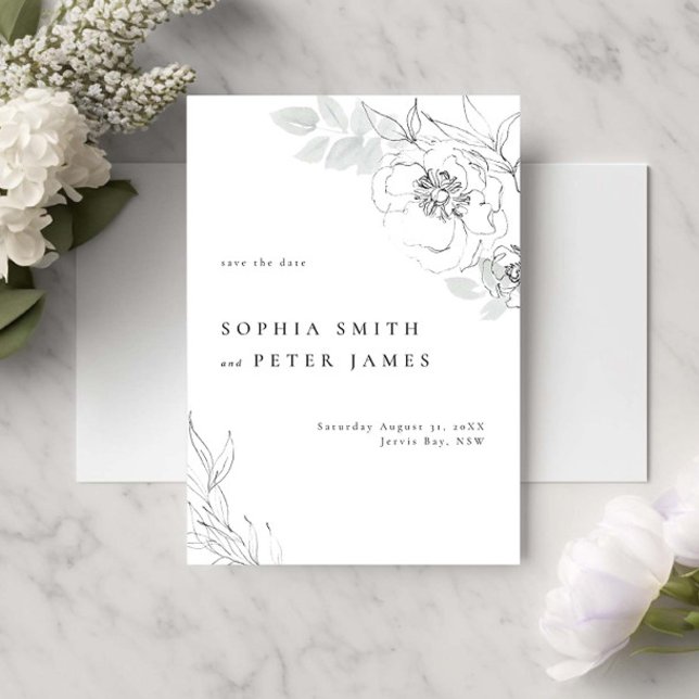 Floral Botanical Illustration Save the date Invitation (Creator Uploaded)