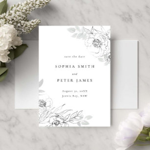 Floral Botanical Illustration Save the date Postcard