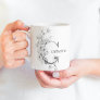 Floral Botanical Monogram | Custom Text Elegant Coffee Mug
