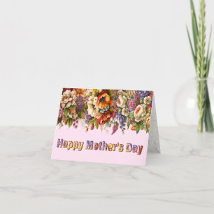 Floral & botanical ornament mothers day card