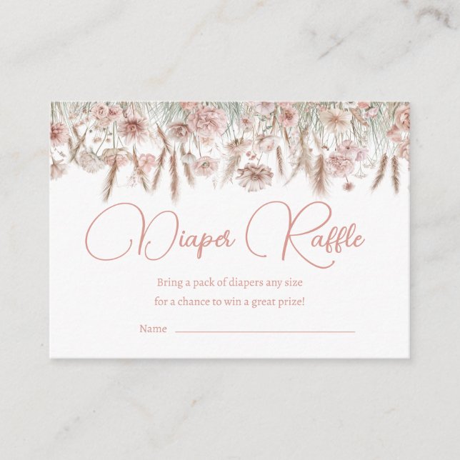 Floral Botanical Pampas Grass Game Card (Front)