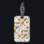 Floral Botanical Pattern White Golden Custom Name Luggage Tag<br><div class="desc">Floral Botanical Pattern Golden White Summer Custom Name Luggage Tag for your next vacation.</div>