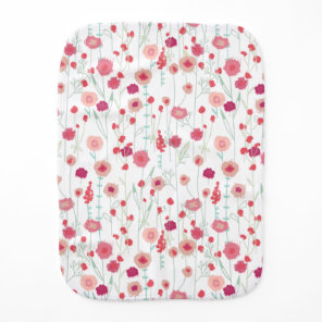 Floral Botanical Pink Baby Burp Cloth