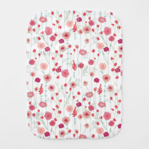 Floral Botanical Pink Baby Burp Cloth
