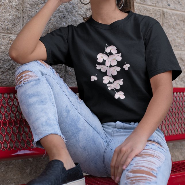 Floral Botanical Pink Cherry Blossoms Cute  T-Shirt (Creator Uploaded)