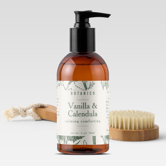  Floral Botanical Sage Green Ingredients Product  Rectangular Sticker (Floral Botanical Sage Green Ingredients Product Rectangular Sticker)