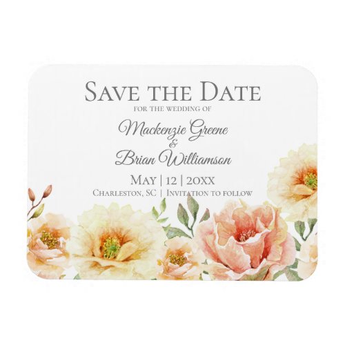 Floral Botanical Save the Date Flexible Magnet