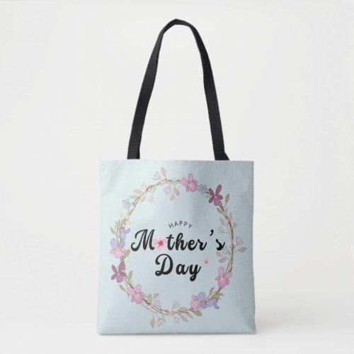 floral botanical script Happy mothers day Tote Bag