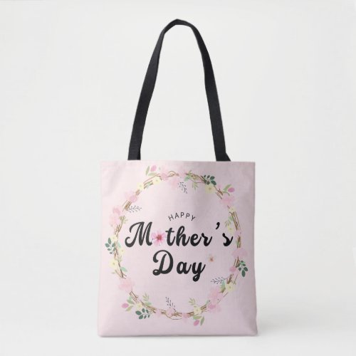 floral botanical script  tote bag