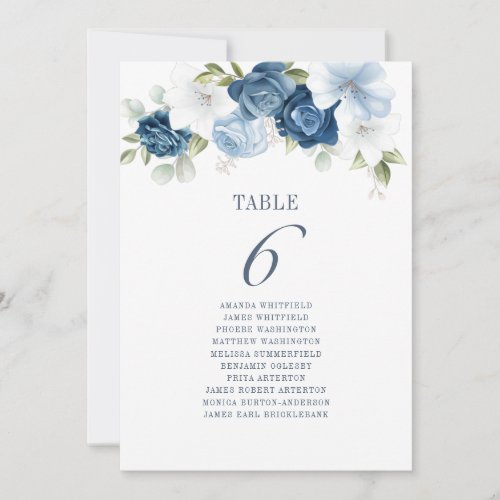 Floral Botanical Table Number 6 Seating Chart