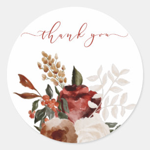 Floral Botanical Thank You Envelope Seals
