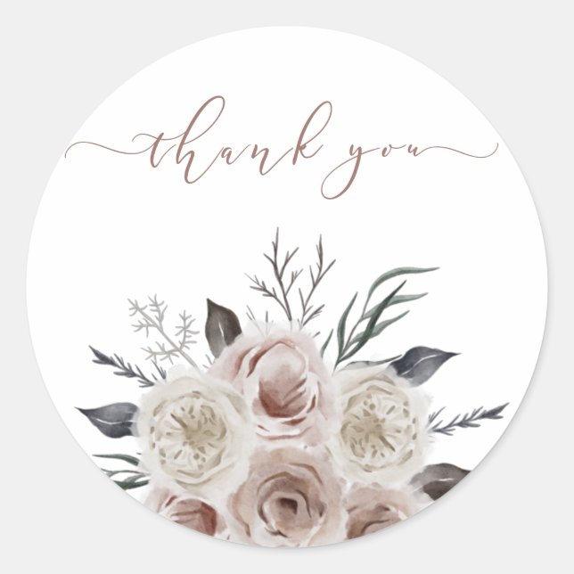 Floral Botanical Thank You Envelope Seals (Front)