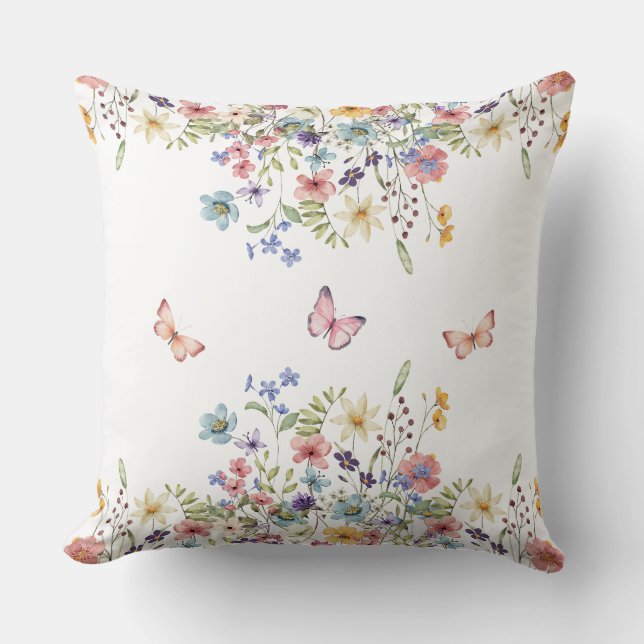 Floral Botanical  Throw Pillow (Front)