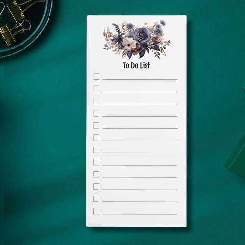 Floral Botanical To Do List Magnetic Notepad