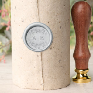 floral botanical wedding initials wax seal stamp