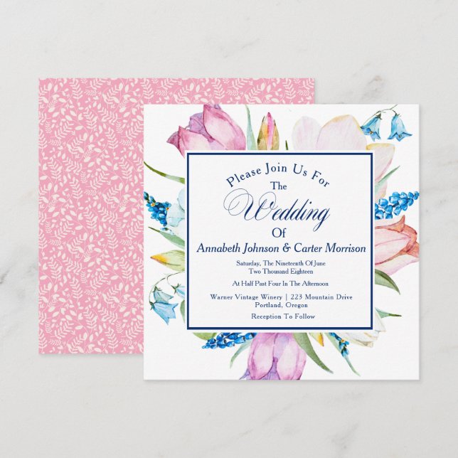 Floral Botanical Wedding Invitation (Front/Back)