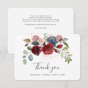 Floral Botanical Wedding Thank You Note Card