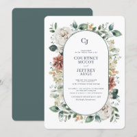 Floral Botanical Winter Wedding Invitation