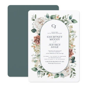 Floral Botanical Winter Wedding Invitation