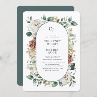 Floral Botanical Winter Wedding Invitation