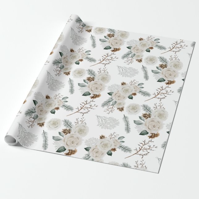 Floral Botanical Wrapping Paper (Unrolled)