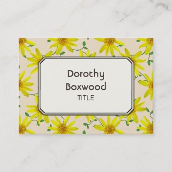 Floral Botanical Yellow Wildflowers Customizable Business Card by KreaturFlora at Zazzle