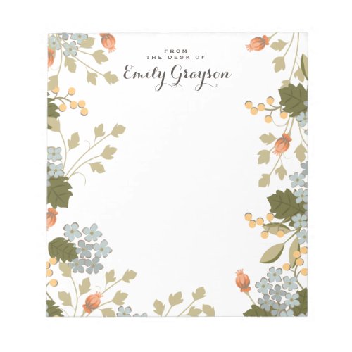 Floral Bounty Personalized Social Stationery Notepad