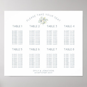 Floral Bouquet 8 Tables 80 Square Seating Chart