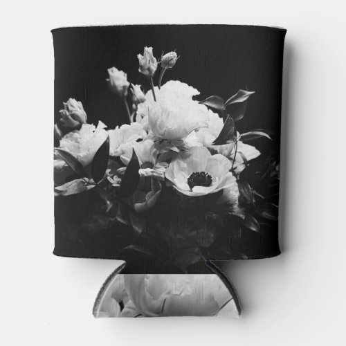 Floral bouquet arrangement classic monochrome can cooler