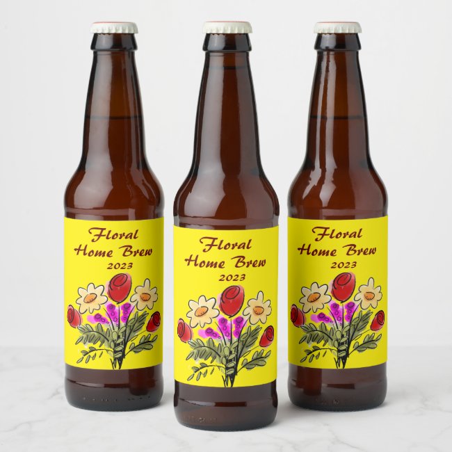 Floral Bouquet Beer Label