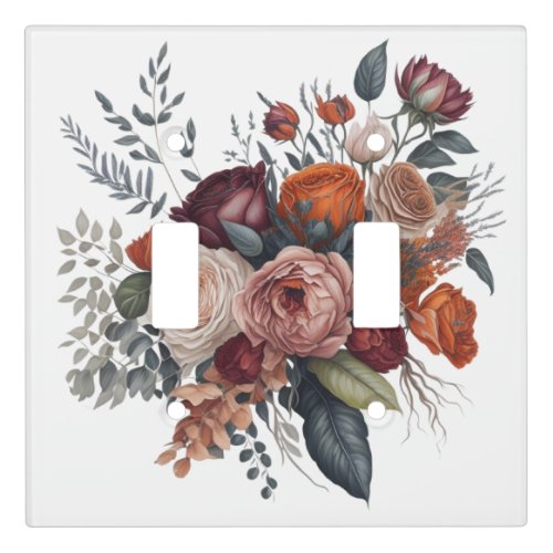 Floral Bouquet Boho Style Flowers Artwork 2  Light Switch Cover
