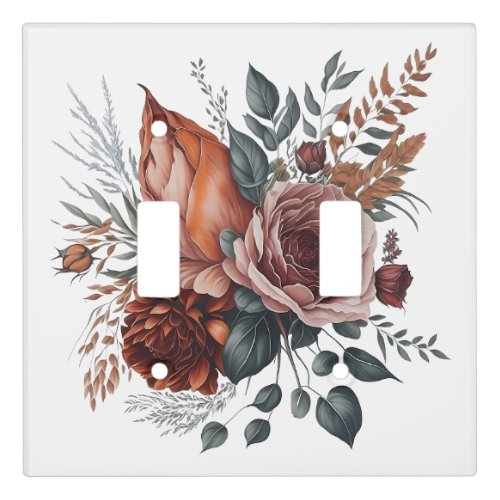 Floral Bouquet Boho Style Flowers Artwork Light Switch Cover