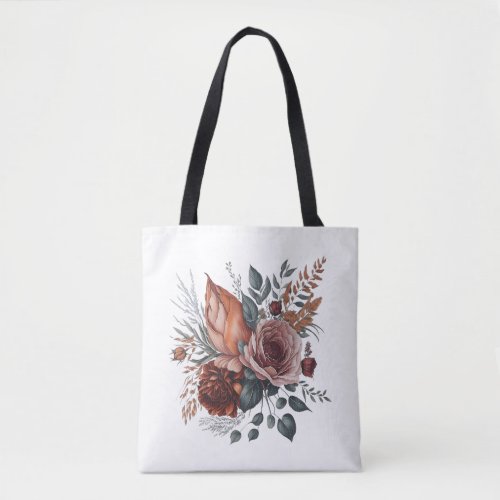 Floral Bouquet Boho Style Flowers Artwork Tote Bag