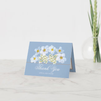 Floral Bouquet Botanical Flower Wedding Thank You  Card