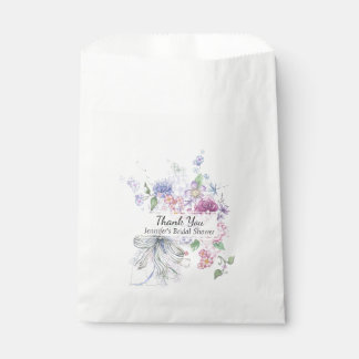 Floral Bouquet Bridal Shower Favor Bag