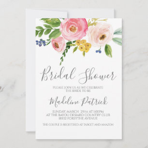 Floral Bouquet Bridal Shower Invitation