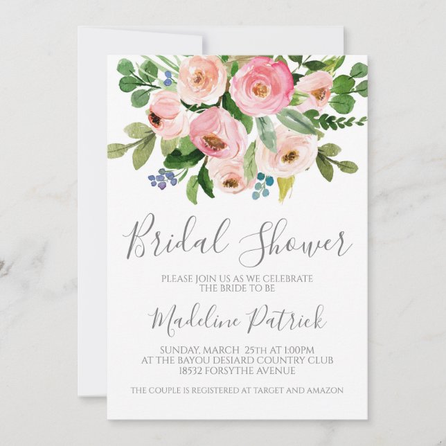 Floral Bouquet Bridal Shower Invitation (Front)