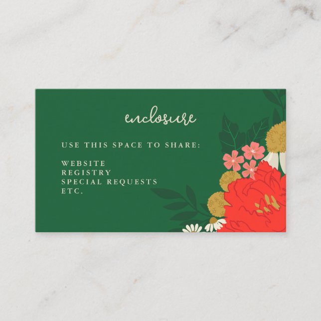 Floral Bouquet Bridal Shower Invitation Insert (Front)