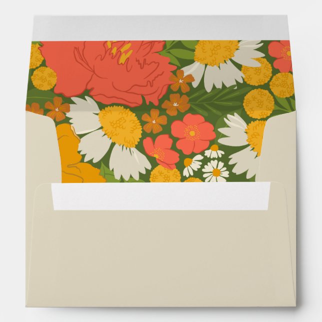 Floral Bouquet Bridal Shower Lined  Envelope (Back (Bottom))