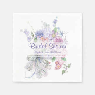 Floral Bouquet Bridal Shower Paper Napkins